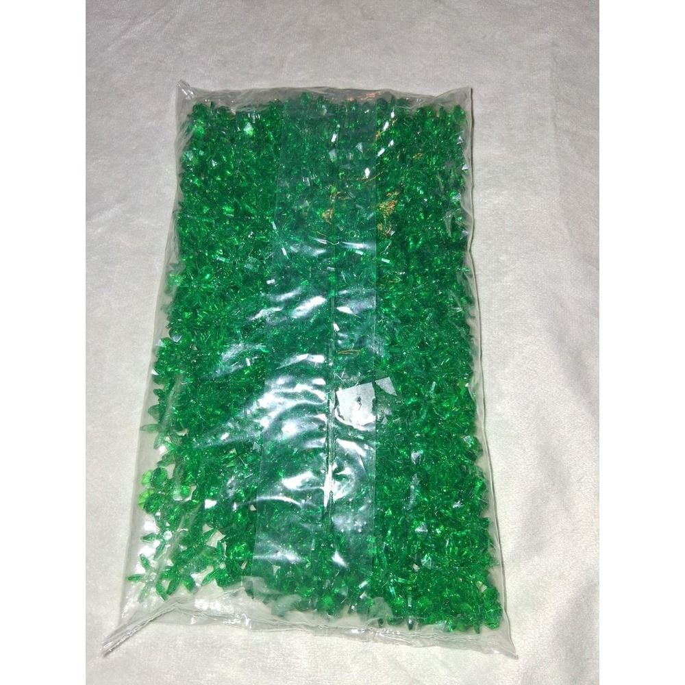500 Pc Christmas Green Acrylic Starflake Beads 18mm Craft Snowflake Spacer Lot